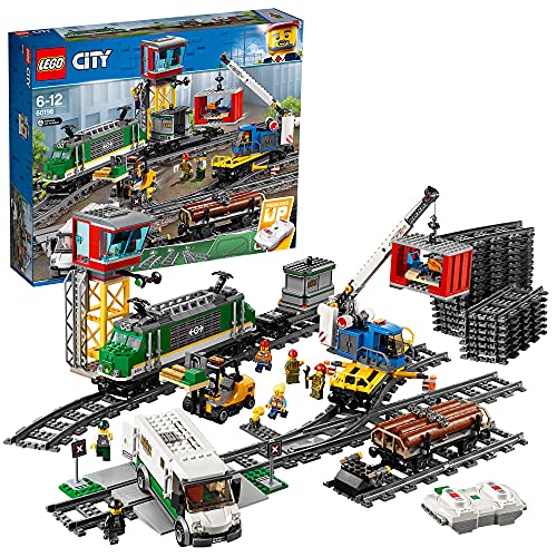 Lego City Treno Merci, Giocattolo Telecomandato Per Bambini E Bambine Di 6-12 Anni Con Locomotore Motorizzato Con Bluetooth Rc A 10 Velocità, 3 Carroz