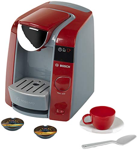 Theo Klein 9543 Macchina Da Caffè Tassimo, Possibilità Di Riempimento Con Acqua E Scorrimento Acqua Con Suono, Incluso Set Per Espresso, Dimensioni: 2