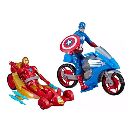 Hasbro Marvel Avengers Titan Hero - Set Gioco Iron Man E Captain America Con Veicolo Rolling Rescue