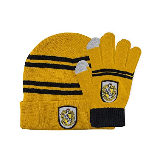 Cinereplicas Harry Potter - Set Di Guanti E Berretto Per Bambini Tassorosso - Licenza Ufficiale