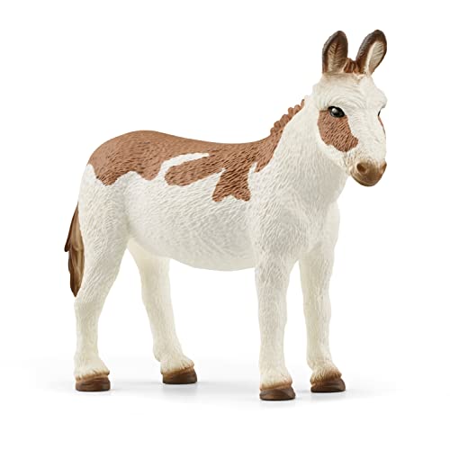 Schleich 13961 Asino Americano, Pezzato, Da 3 Anni, Farm World - Figura, 8 X 2 X 7 Cm