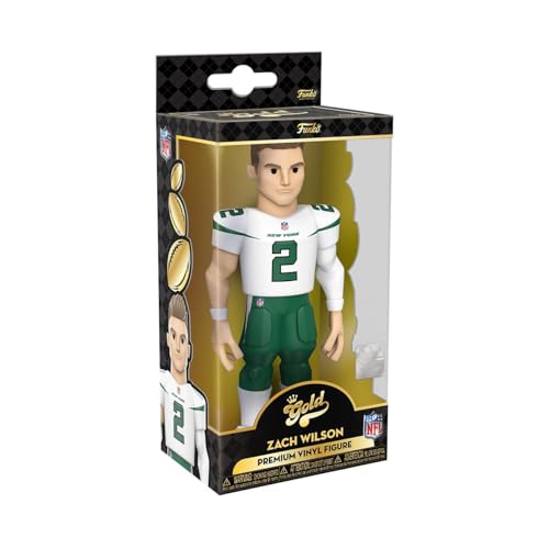 Funko Gold 5" Nfl: Ny Jets - Zach Wilson - Probabilità Di 1/6 Per La Variante Chase - Figura D'Azione In Vinile Da Collezione - Idea Regalo Per Il Com