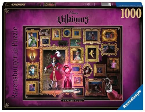 Ravensburger - Puzzle Villainous: Capt. Hook, Collezione Villainous, 1000 Pezzi, Idea Regalo, Per Lei O Lui, Puzzle Adulti