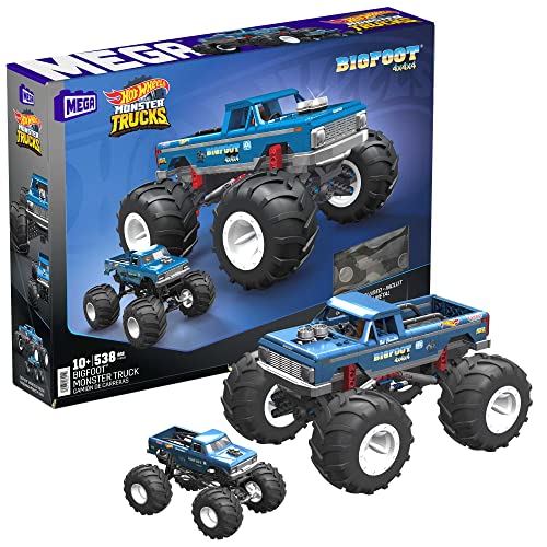 Mega - Hot Wheels Bigfootmonster Truck, Set Di Costruzioni Con 538 Pezzi, Dettagli Autentici, Funzionalità Nascoste, Set Regalo Da Collezione Per Adul