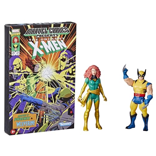 Set 2 Figuras Phoenix And Wolverine Retro Marvel Legends 9Cm
