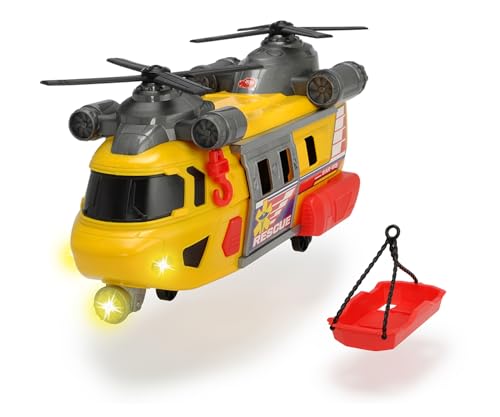 Dickie City Heroes Elicottero 30 Cm Luci & Suoni, Con Verricello E Parti Apribili, 3 Anni, 203306004