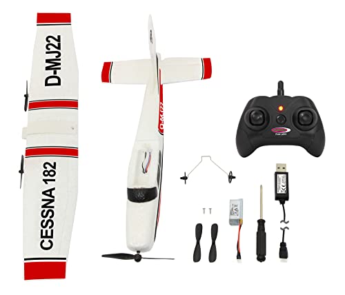 Jamara Cessna 182 Aereo 2,4 Ghz Gyro 2Ch – Modello Aereo Telecomandato, Aereo Radiocomandato, Volo Stabile, Con Giroscopio, Volo Automatico, In Micros