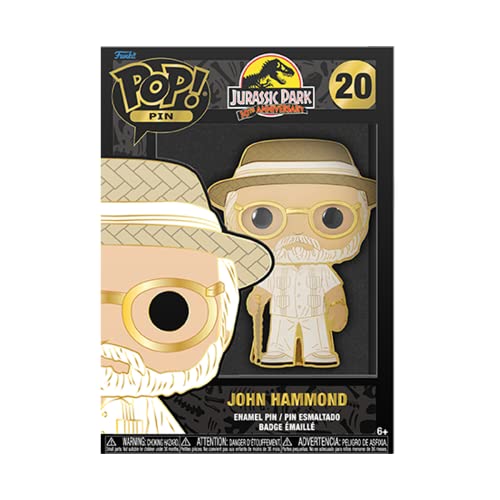 Funko Pop! Large Enamel Pin Movies: Jurassic Park - John Hammond Spille Smaltate - Spilla Da Collezione Carina - Per Gli Zaini & Borse - Idea Regalo -