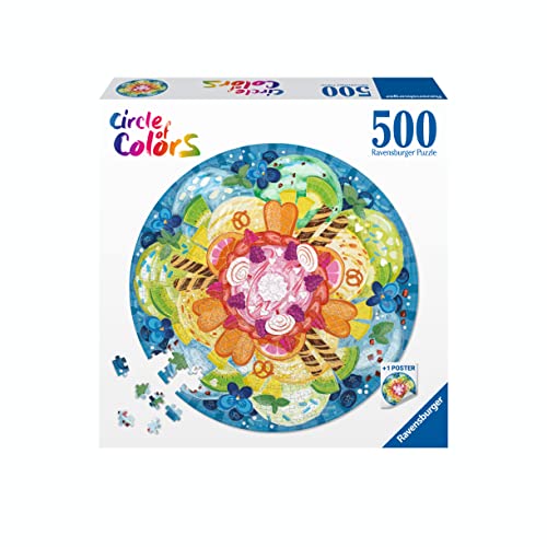 Ravensburger - Puzzle Circolare Coppa Di Gelato, Collezione Circle Of Colors 500 Pezzi, Idea Regalo, Per Lei O Lui, Puzzle Adulti
