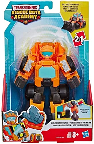 Transformers - Wedge Il Costruttore (Playskool Heroes Rescue Bots Academy, Giocattolo Trasformabile, Action Figure Da 15 Cm)