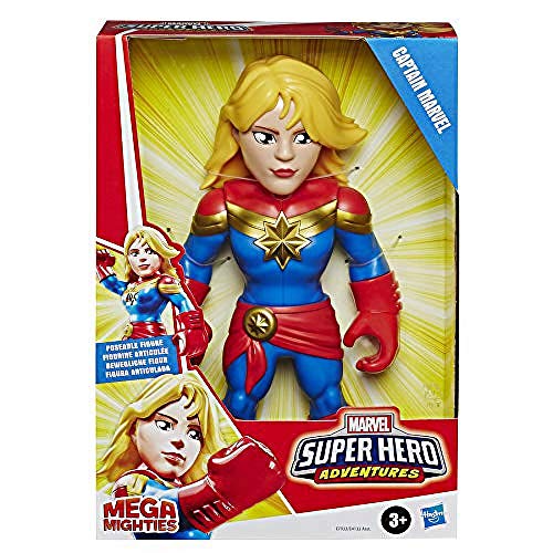 Hasbro Playskool Heroes - Captain Marvel Super Hero Adventures Mega Mighties, Action Figure Da 25 Cm