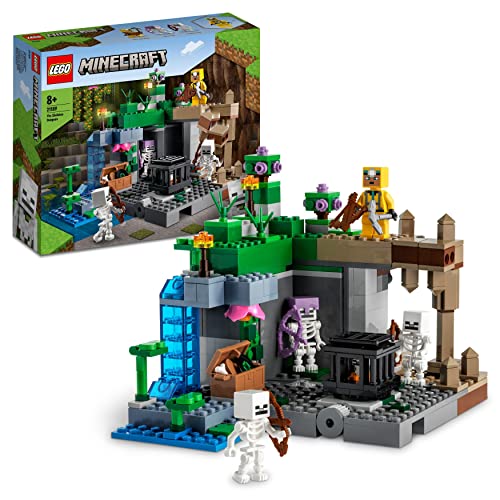 Lego Minecraft Le Segrete Dello Scheletro, Set Di Costruzioni Con Mob E Personaggi, Accessori Piccone E Balestra Giocattolo, Giochi Per Bambini 21189