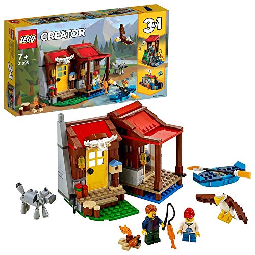 Lego Creator Avventure All'Aperto 3In1 Con Cabina Di Legno, Postazione Di Birdwatching E Chiatta, 31098