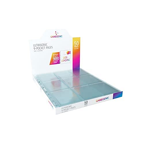 Gamegen!C- Ultrasonic 9-Pocket Pages Sideloading Display (50), Colore Trasparente, Gg3015