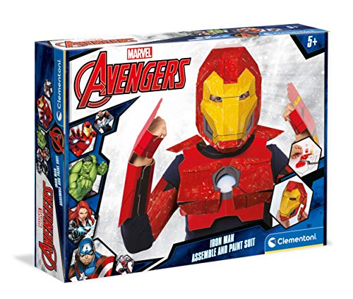 Clementoni- Avengers Maschera Marvel Iron Man-Gioco Creativo-Made In Italy, 5 Anni+, Colore Cranberry, 18609