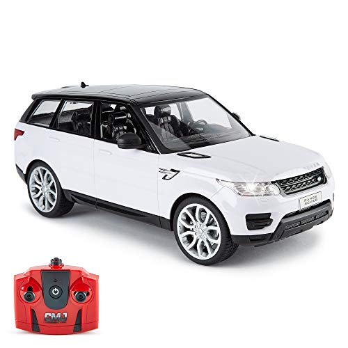 Cmj Rc Cars Range Rover Sport Telecomando Con Licenza Ufficiale Auto Scala 1:14 Luci Di Lavoro 2.4 Ghz Bianco