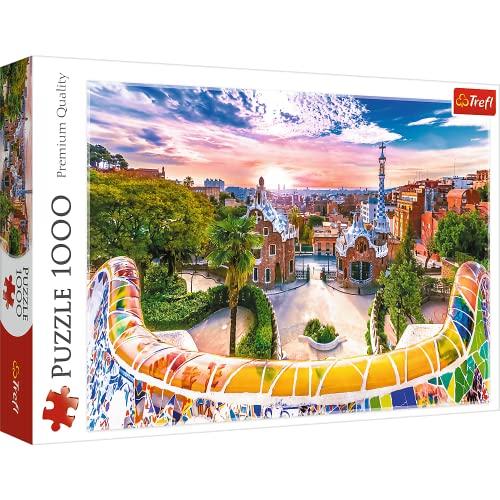 Trefl 1000 Pezzi-Paesaggio Urbano, Te, Intrattenimento Creativo, Divertimento, Classici Per Adulti E Bambini 12+ Puzzle, Colore Tramonto Su Barcellona
