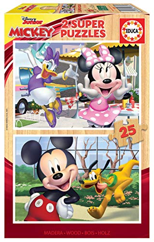 Educa - Puzzle In Legno Per Bambini Con 25 Pezzi | Educa - Disney Mickey And Friends. 2 Puzzle In Legno Per Bambini. 25 Pezzi. +4 Anni. Rif. 18876