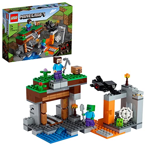 Lego Minecraft La Miniera Abbandonata, Modellino Da Costruire Con I Personaggi Di Steve, Zombie, Ragno E Slime, Giochi Creativi Per Bambini E Bambine