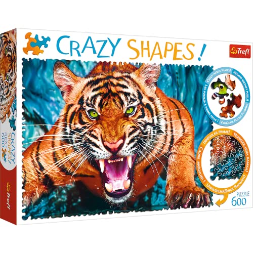 Trefl-A 4 Occhi Con Una Tigre 600 Elementi, Forme Pazze, Qualità Premium, Per Adulti E Bambini Dai 10 Anni Puzzle, Colore