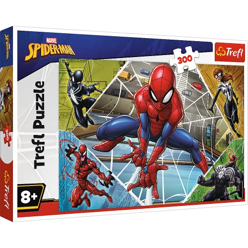 Trefl- Ein Fröhlicher Tag Für, Thomas And Friends 300 Elementi, L'Incredibile Spiderman, Per Bambini Da 8 Anni Puzzle, Colore Marvel, Der Erstaunliche