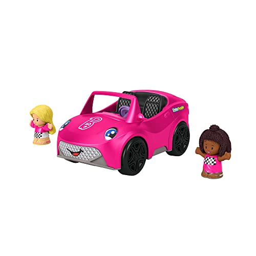 Fisher-Price Cabrio Di Barbie Little People - Veicolo A Spinta Con Suoni E 2 Personaggi, Giocattolo Per Bambini Tra 1 E 5 Anni, Hjn53