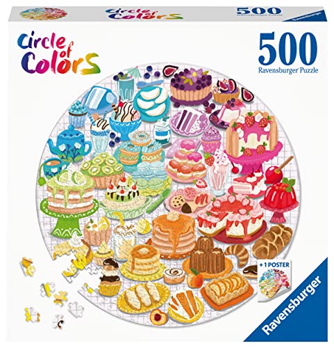 Ravensburger - Puzzle Circolare Dessert, Collezione Circle Of Colors 500 Pezzi, Idea Regalo, Per Lei O Lui, Puzzle Adulti