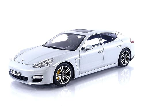 Norev - Porsche Panamera Turbo 2009 Silver 1:18 Miniature, 187609, Grigio, 1/18E