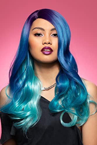 Smiffys Parrucca Manic Panic Mermaid Queen Bitch, Colore Blu, Taglia Unica, 51650
