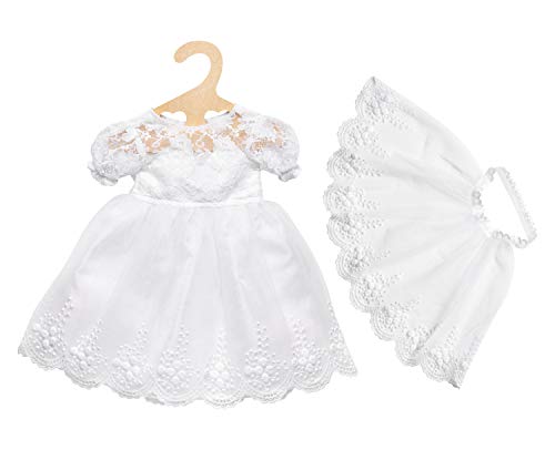 Heless- Abito Da Sposa Sissi Con Velo, Per Bambole, Taglia 35-45 Cm, Tinta Unita, Colore Bianco, 2020