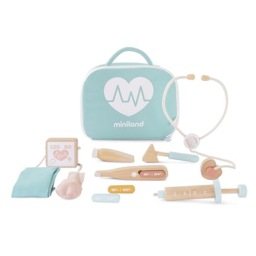 Miniland - Set Medico Di Legno Dolls Bambini (94063)