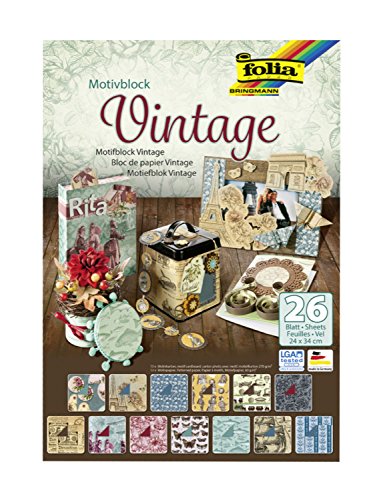 Folia 47.549 - Blocco Motive Vintage, 24 X 34 Cm, 26 Fogli