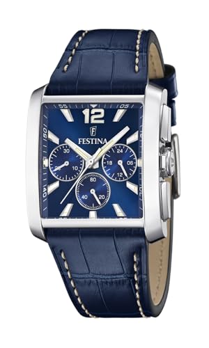 Festina Crono Al Quarzo (38Mm) Quadrante Blu/Pelle Blu F20636/2