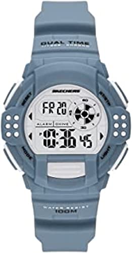 Skechers Orologio Lampson Da Donna, Movimento Digitale, Cassa In Poliuretano Blu 42 Mm Con Cinturino In Poliuretano, Sr2119