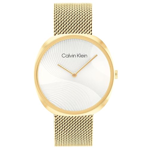 Calvin Klein Orologio Analogico Al Quarzo Da Donna Con Cinturino In Acciaio Inossidabile Dorato - 25200246