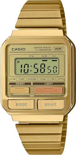 Casio Orologio Digitale Al Quarzo Uomo Con Cinturino In Acciaio Inossidabile A120Weg-9Aef