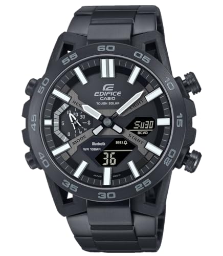 Casio Orologio Analogico-Digitale Al Quarzo Da Uomo Con Cinturino In Acciaio Inossidabile Ecb-2000Dc-1Bef