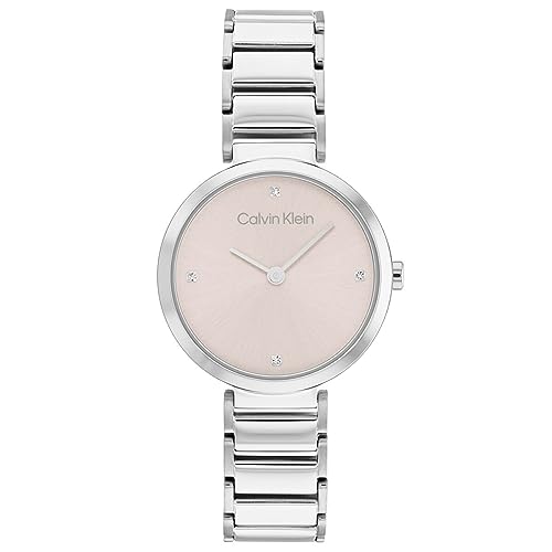 Calvin Klein Orologio Analogico Al Quarzo Da Donna Con Cinturino In Acciaio Inossidabile Argentato - 25200138
