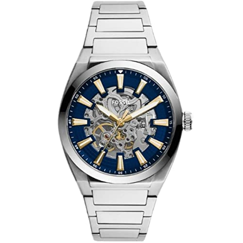 Fossil Orologio Everett Da Donna, Movimento Automatico, Cassa In Acciaio Inossidabile Argentato Da 42 Mm Con Bracciale In Acciaio Inossidabile, Me3220