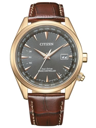 Citizen Orologio Solare Radiocontrollato Da Uomo Eco-Drive Con Cinturino In Vera Pelle E Data, Cb0273-11H