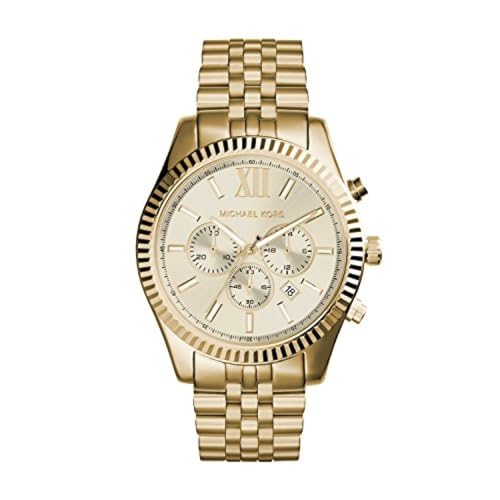 Michael Kors Orologio Uomo, Lexington, Movimento Cronografo Al Quarzo, Cassa In Acciaio Inossidabile Da 45 Mm Con Bracciale In Acciaio Inossidabile, M