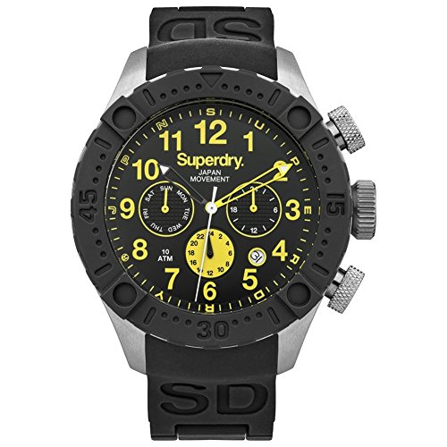 Superdry Orologio Analogico Al Quarzo Giapponese Uomo Con Cinturino In Gomma 5024693116980