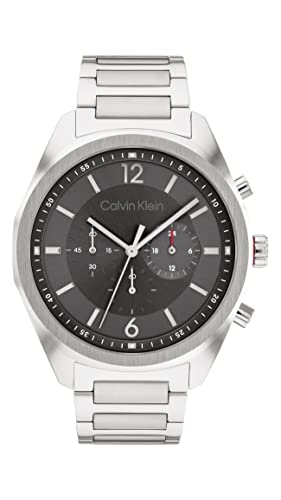 Calvin Klein Orologio Con Cronografo Al Quarzo Da Uomo Con Cinturino In Acciaio Inossidabile, Grigio - 25200264