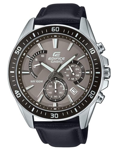 Casio Orologio Cronógrafo Al Quarzo Da Uomo Con Cinturino In Pelle Efr-552L-5Avuef