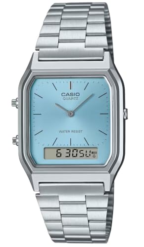 Casio Orologio Analogico Al Quarzo Donna Con Cinturino In Acciaio Inossidabile Aq-230A-2A1Mqyes