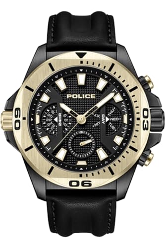 Police Watches Electrical Orologio Uomo Analogico Al Quarzo Con Cinturino In Pelle Di Vitello Pewjf0022501