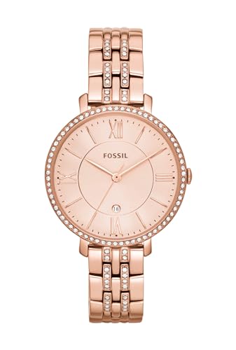 Fossil Orologio Jacqueline Da Donna, Movimento Al Quarzo, Cassa In Acciaio Inossidabile Oro Rosa 36 Mm Con Bracciale In Acciaio Inossidabile, Es3546