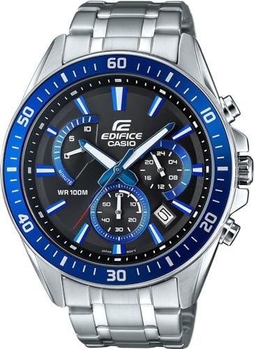 Casio Orologio Cronografo Al Quarzo Uomo Con Cinturino In Acciaio Inossidabile Efr-552D-2Avuef
