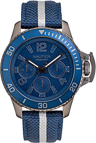 Nautica Men'S Bayside Multi Napbsf919 Blue Cloth Quartz Fashion Watch