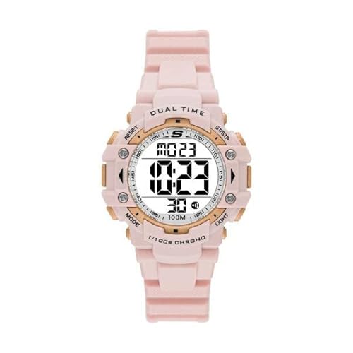 Skechers Orologio Rossmoor Da Donna, Movimento Digitale, Cassa In Poliuretano Osa Da 38 Mm Con Cinturino In Poliuretano, Sr2117